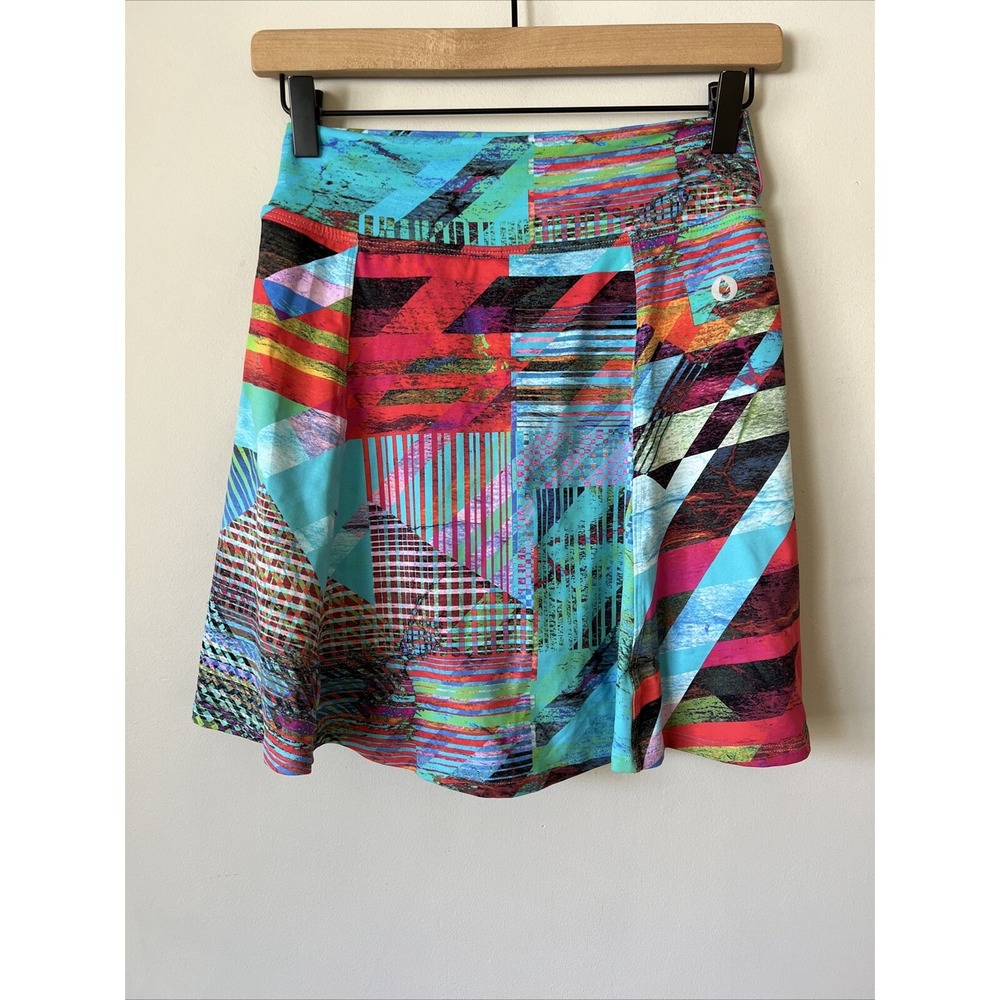 Dona Jo Skort Size 1 Small Abstract Multicolor Tennis Golf Skirt Artsy